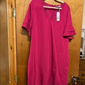 Pink Ruffle Sleeve Dress